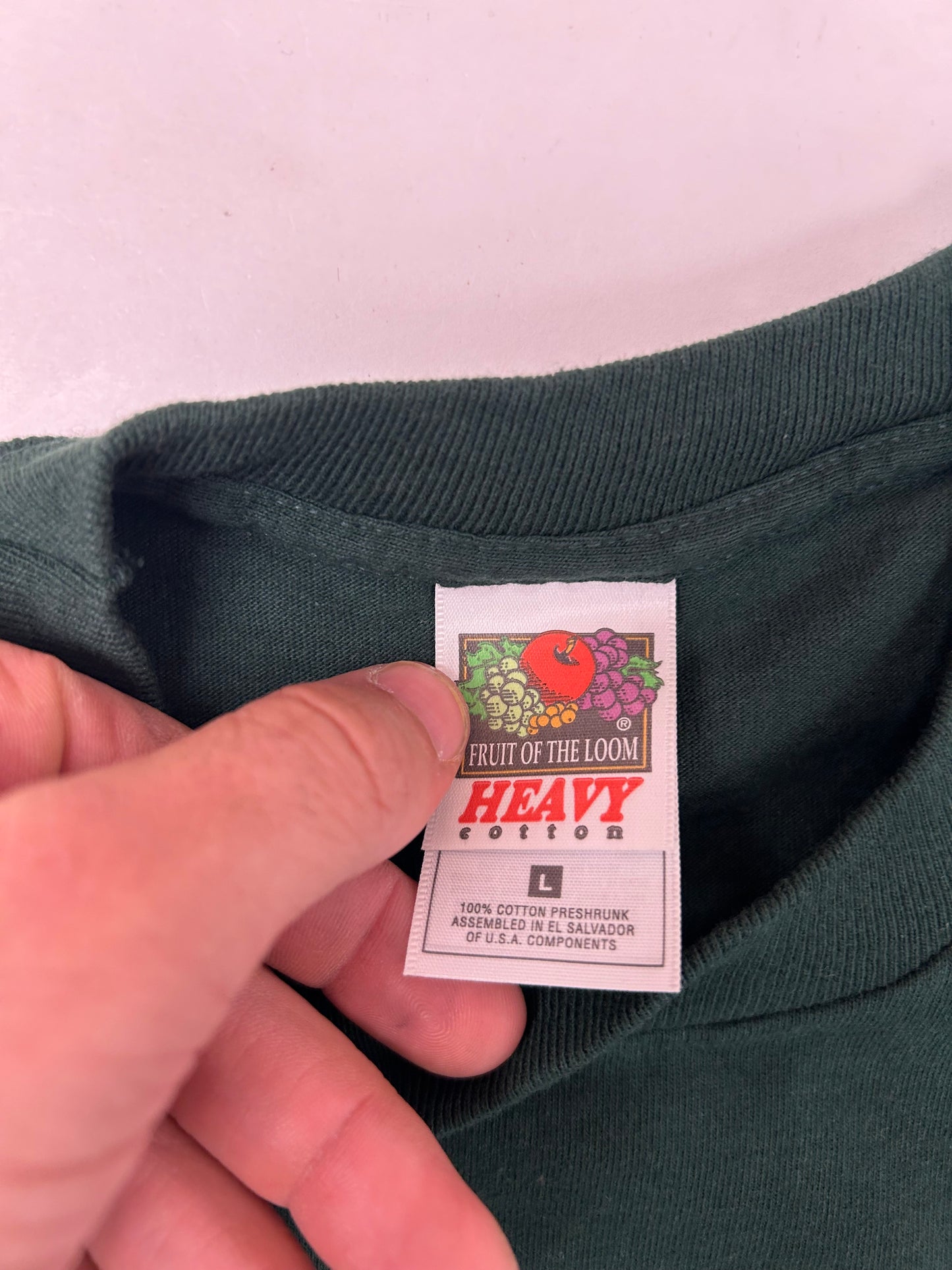 Edgewood NJ first edition “Deeper Than The Roots.” Tee Large 21x31 Inches 
FOTL Heavy Cotton 100% Cotton El Salvador/USA Forest Green