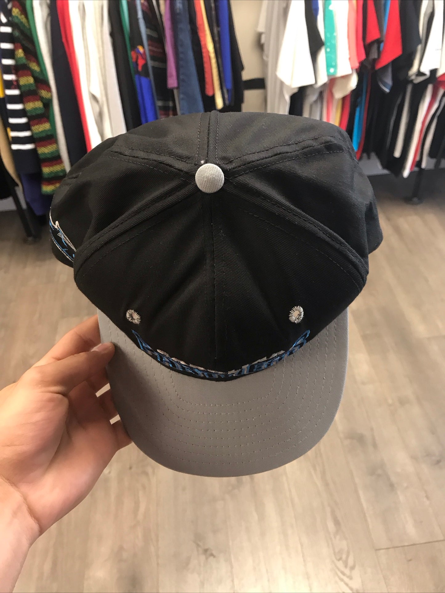 Vintage 90s Ajd NFL Carolina Panthers Embroided Snapback Hat Great condition