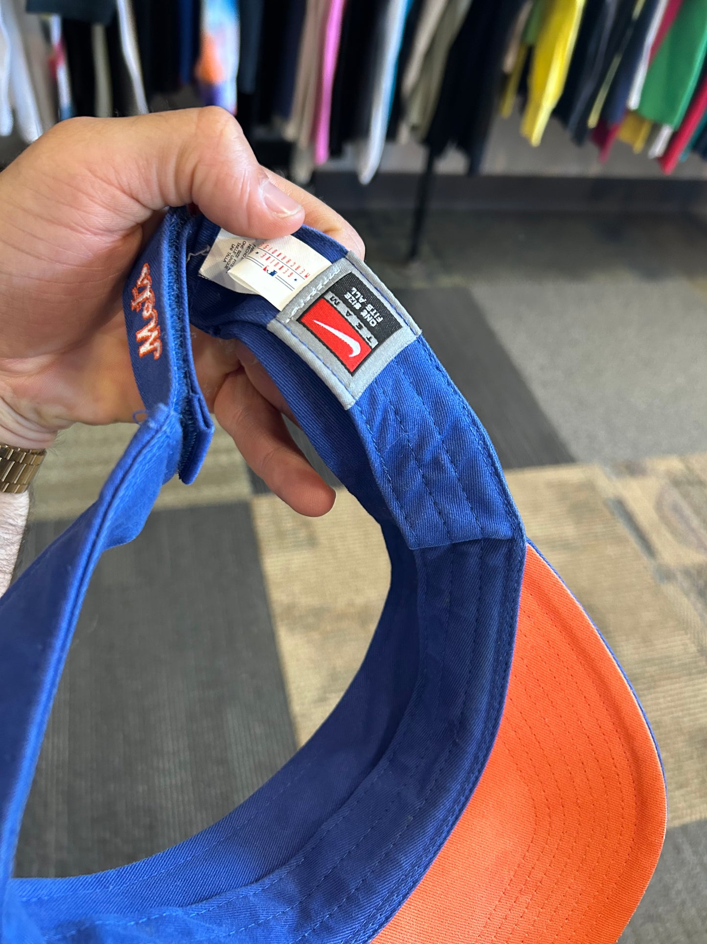 Vintage 00s Nike Team New York Mets MLB Visor Hat Adjustable One Size Fits Most Adult