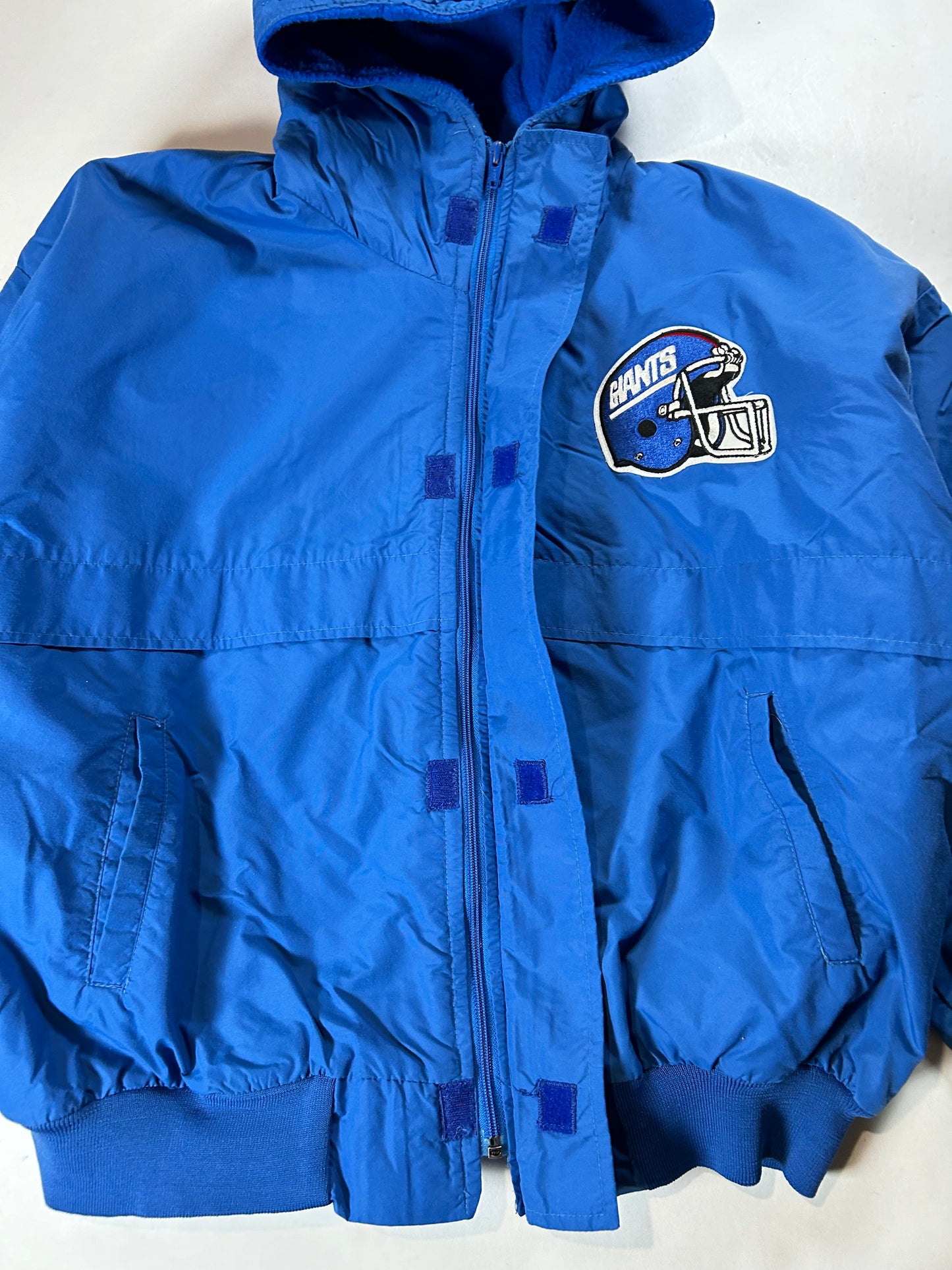Vintage Chalk-Line New York Giants NFL Chest Logo Zip Puffer Jacket 27.5x27.25 Inches Large Fit