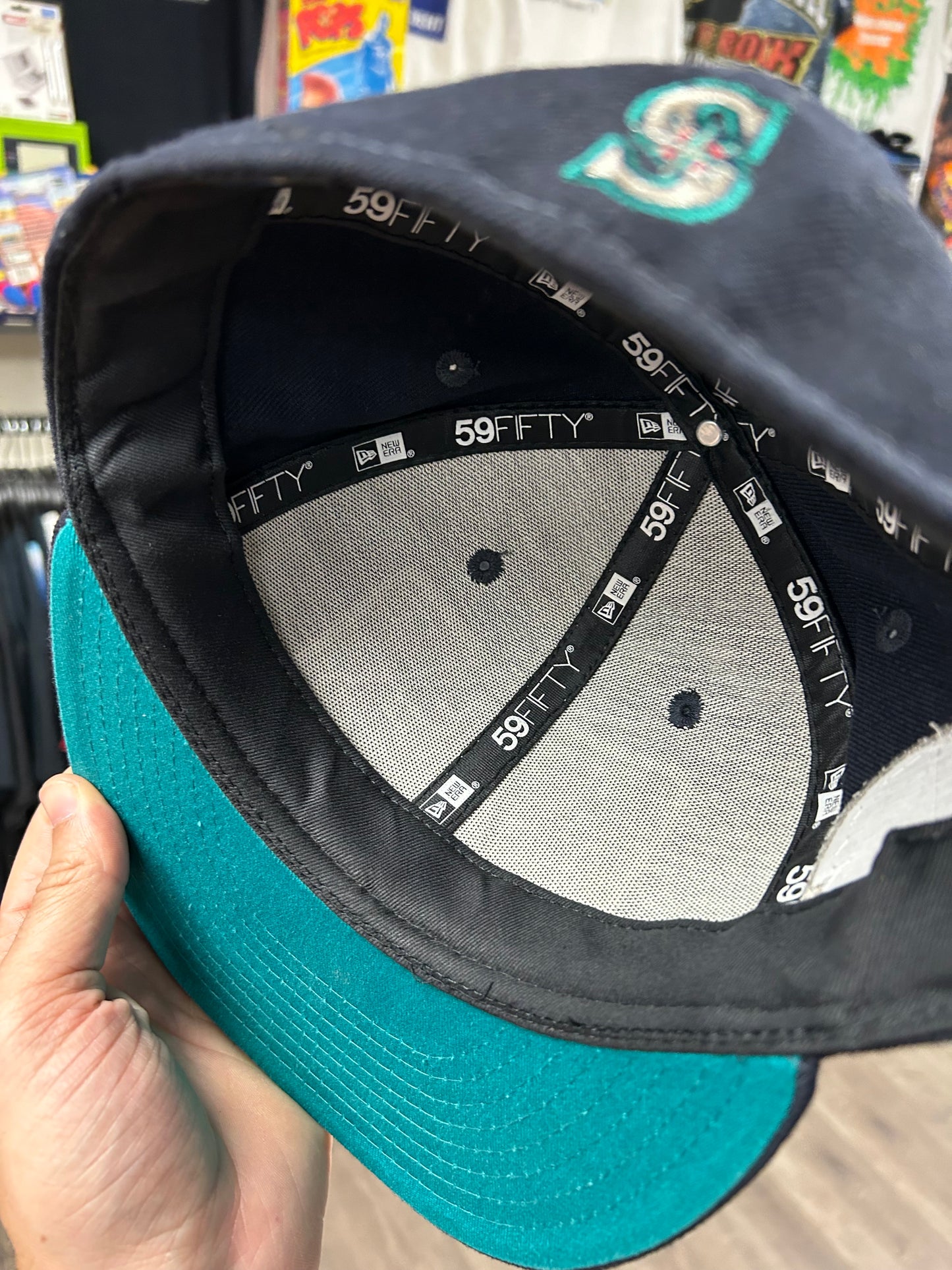 New Era 59Fifty Ken Griffey Jr. Seattle Mariners MLB Tribute Number Retirement Fitted Hat 7 1/8 As Is