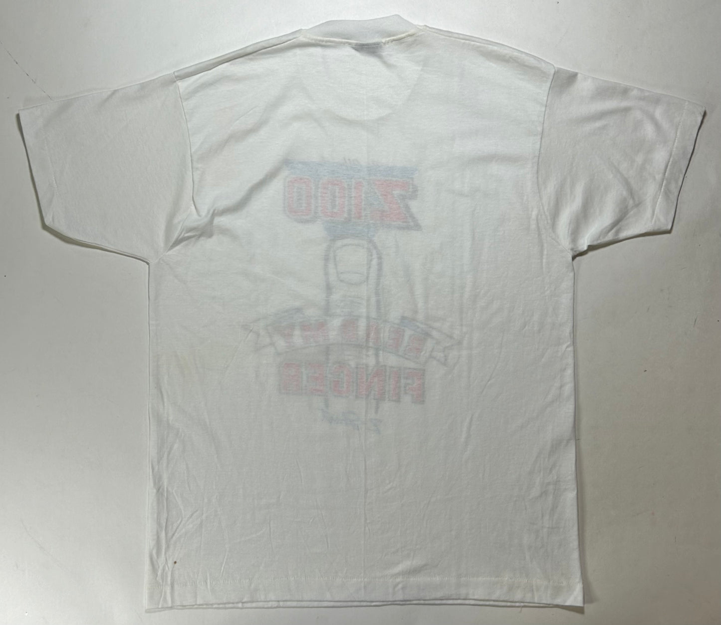 Vintage 90s Z100 Read My Finger New York Music Radio Promo T-Shirt XL 22.75x30.75 Inches Screen Stars Best Tag White