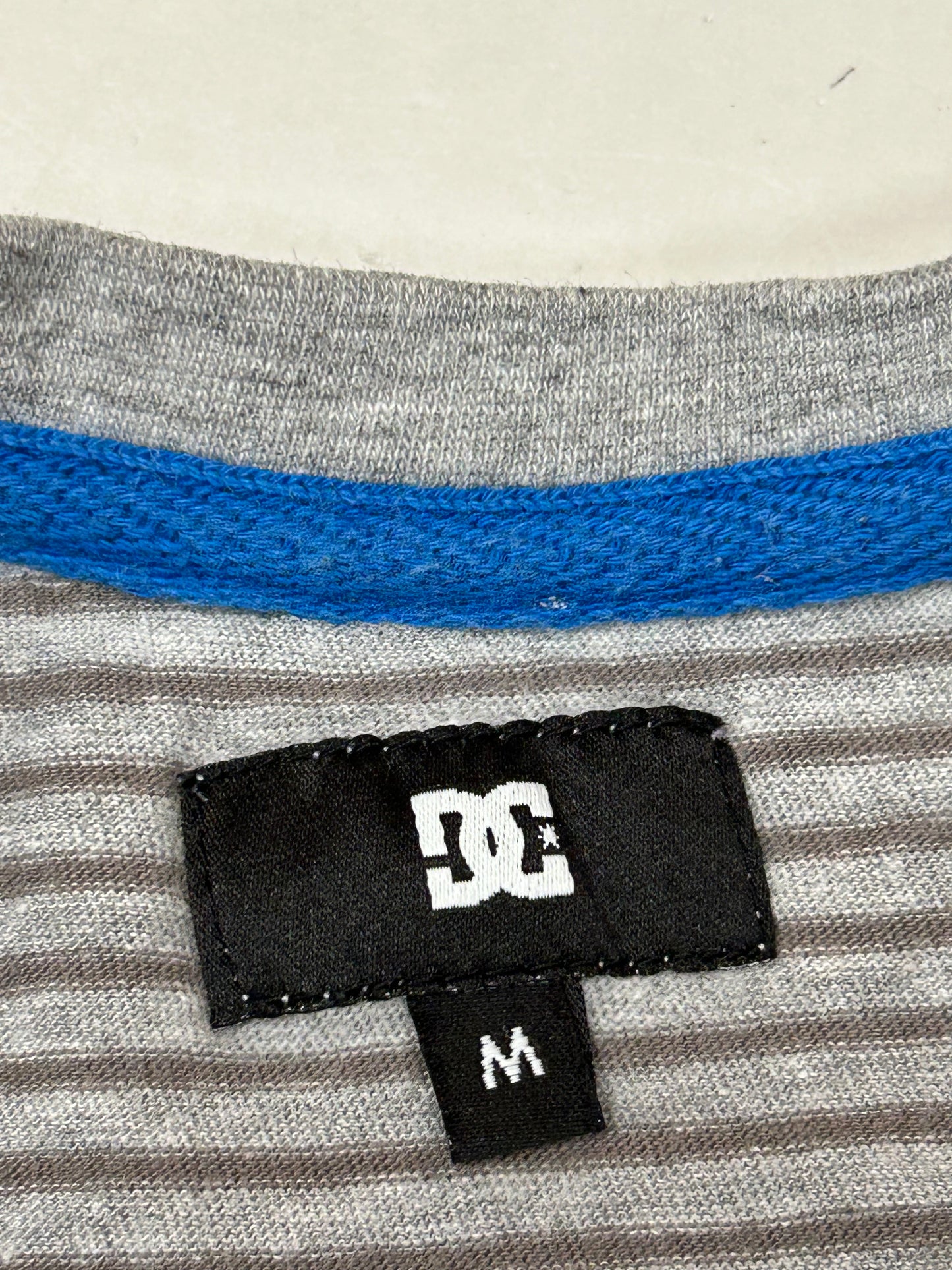 Vintage 00s DC Shoes Striped Tee Medium/Large Fit 22.5x29.25 Inches As Is Worn
