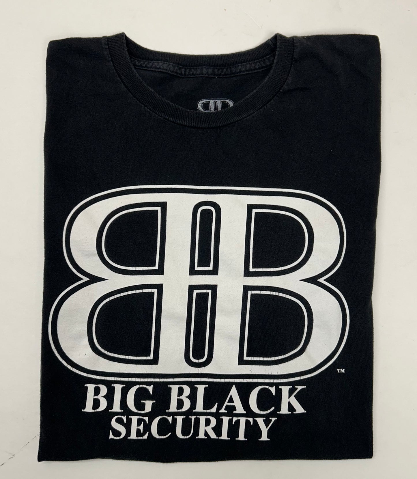 Vintage 00s Big Black Security BB 22’s Son Christopher “Big Black” Boykin Brand Tee Rob & Big Large 22x29 Inches As Is
