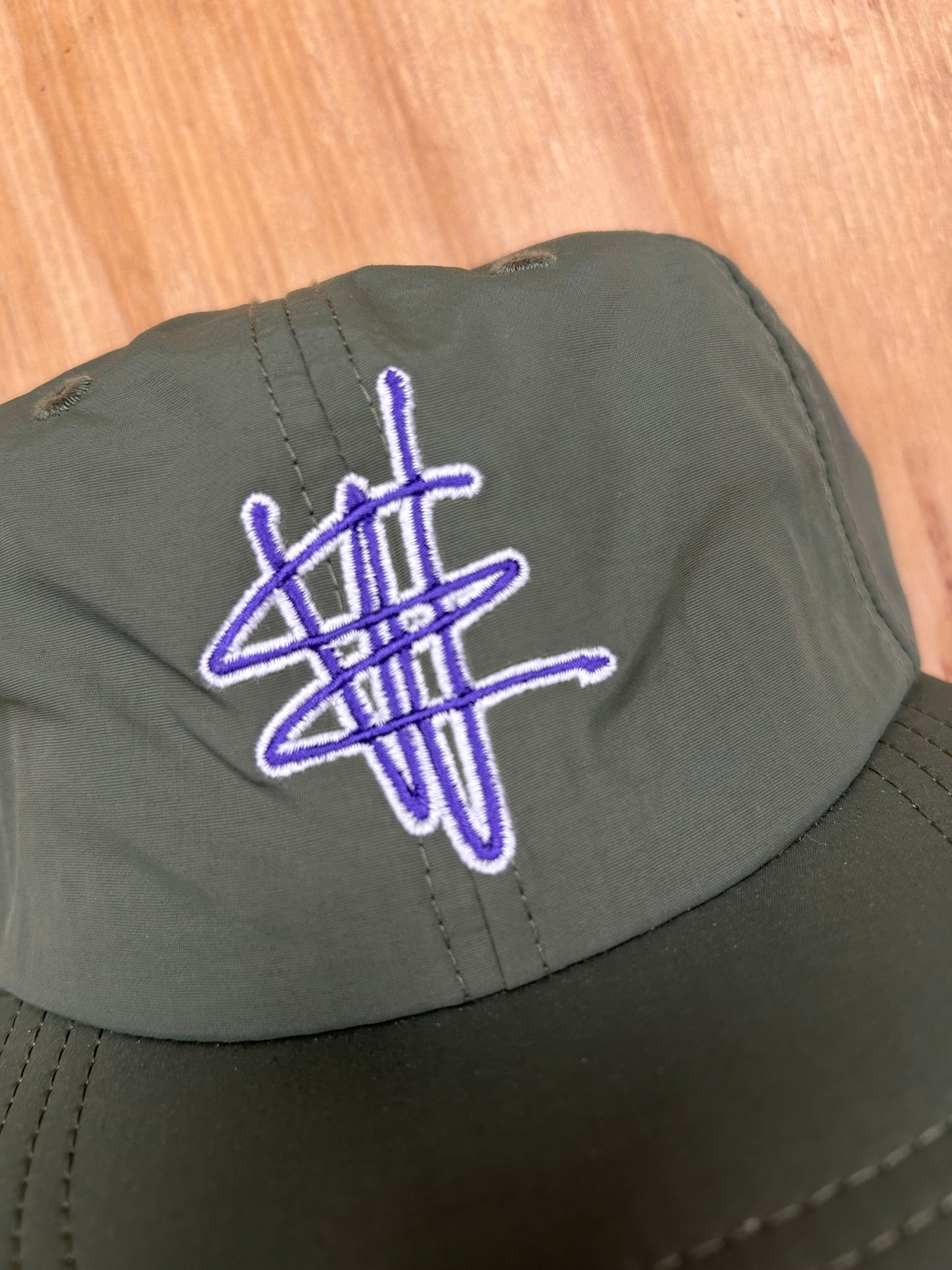 Edgewood NJ EW 973 Team Logo Nylon 6 Panel Adjustable Hat Olive Drab