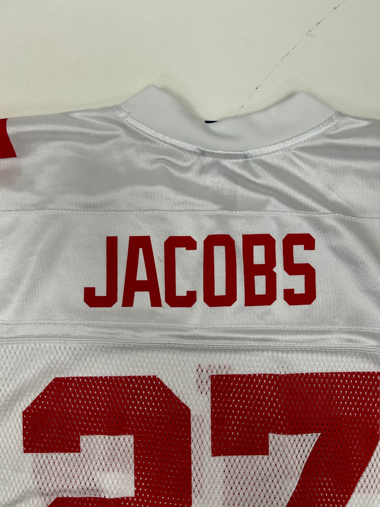 Vintage Reebok New York Giants Brendon Jacobs #27 Super Bowl XLII Jersey XL 26.5x33.75/35.5 Inches White