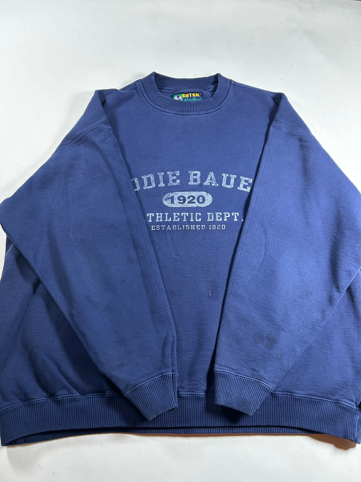 Vintage Eddie Bauer Athletic Department Crewneck Sweatshirt EBTEK 27x28 Inches Large As Is Has Wear & Marks