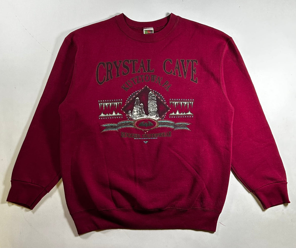 Vintage Crystal Cave Kutztown, PA Rugged Outerwear Crewneck Sweatshirt M/L Fit 23.75x28.5 Inches As Is