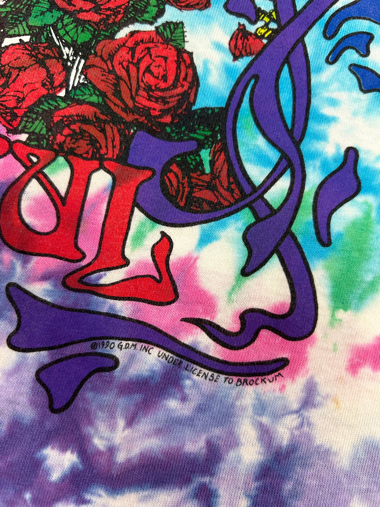 Vintage Grateful Dead 25 Years Dead 1990 Tie Dye Skeleton Music Band Tee Large 22x28.75 Inches