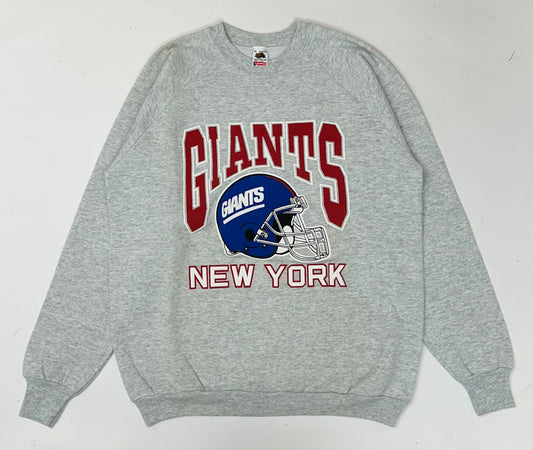 Vintage 90s New York Giants NFL Crewneck Sweatshirt Raglan L/XL Fit 24.25x29.5 Inches