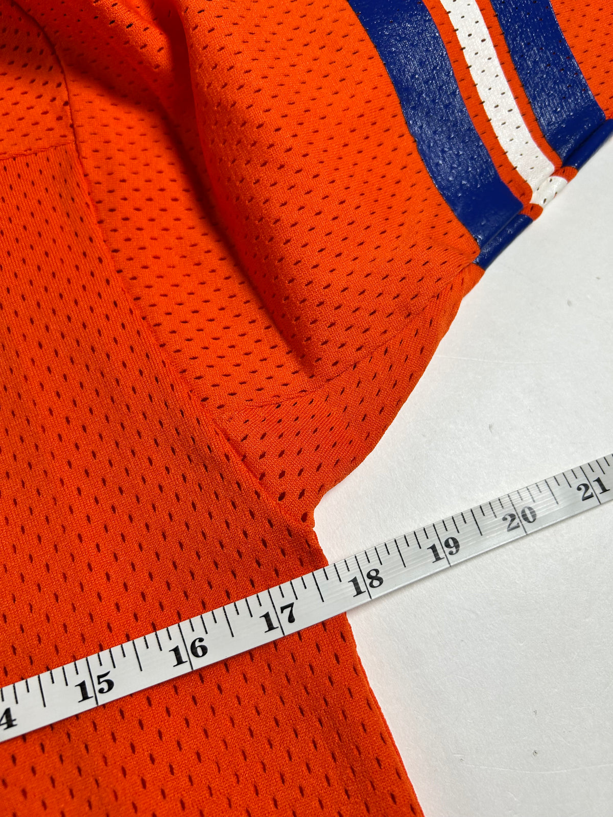 Vintage 80s Sand Knit Denver Broncos John Elway NFL Orange Jersey USA Small 17.5x30 Inches