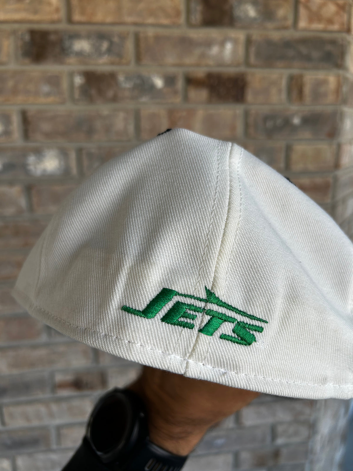 Vintage New York Jets Logo Spell Out NFL Fitted Hat 7 1/8 Double Logo Annco USA