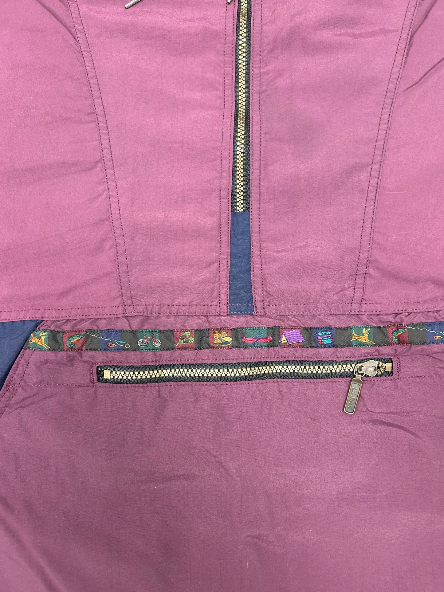 Vintage 90s LL Bean 1/2 Zip Anorak Thinsulate 3M Windbreaker Medium/Large Fit 25.25x26.5 Inches