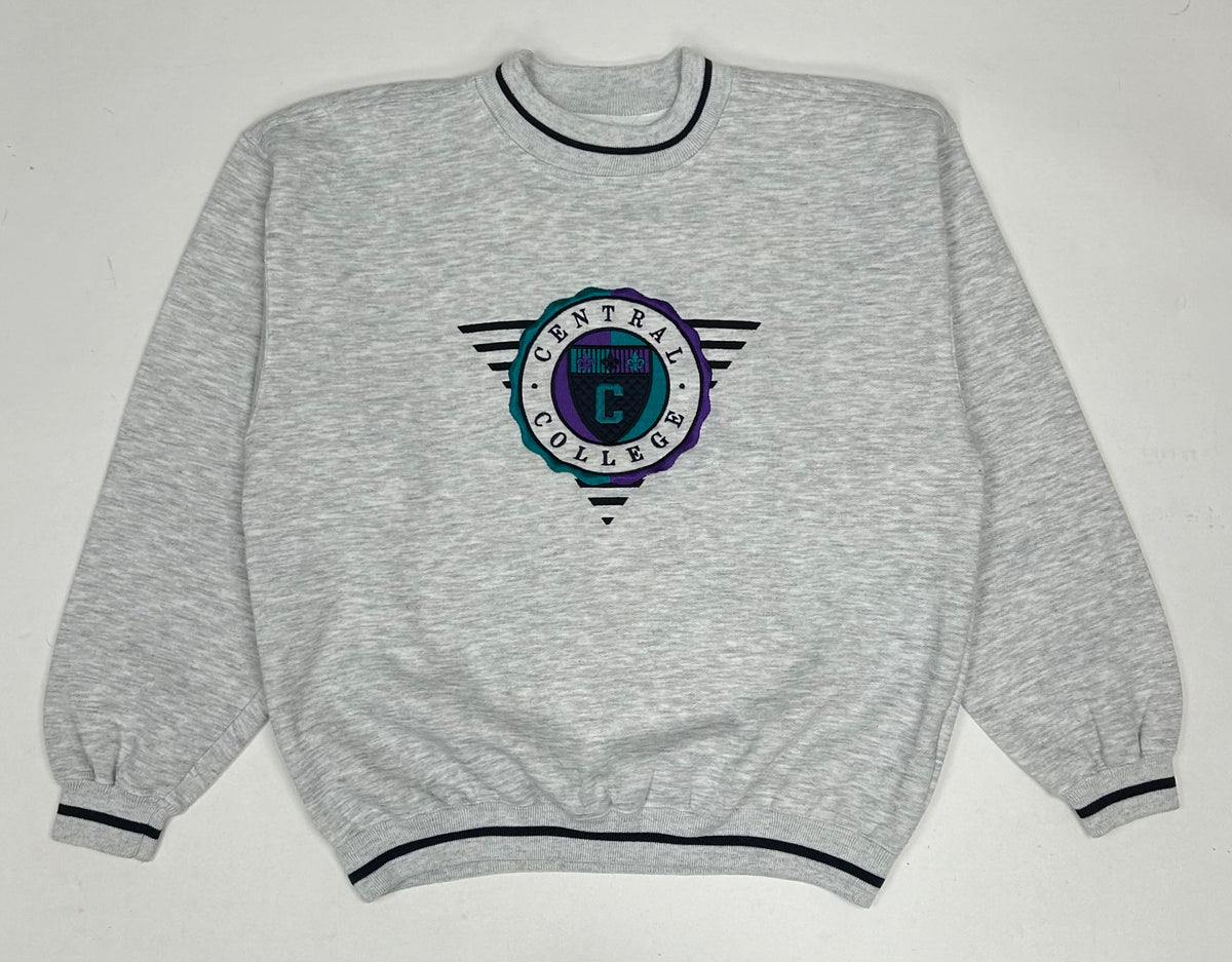 Vintage Central College Crewneck Sweatshirt Gear For Sports Tagged Medium 24.75x27 Inches