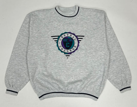 Vintage Central College Crewneck Sweatshirt Gear For Sports Tagged Medium 24.75x27 Inches