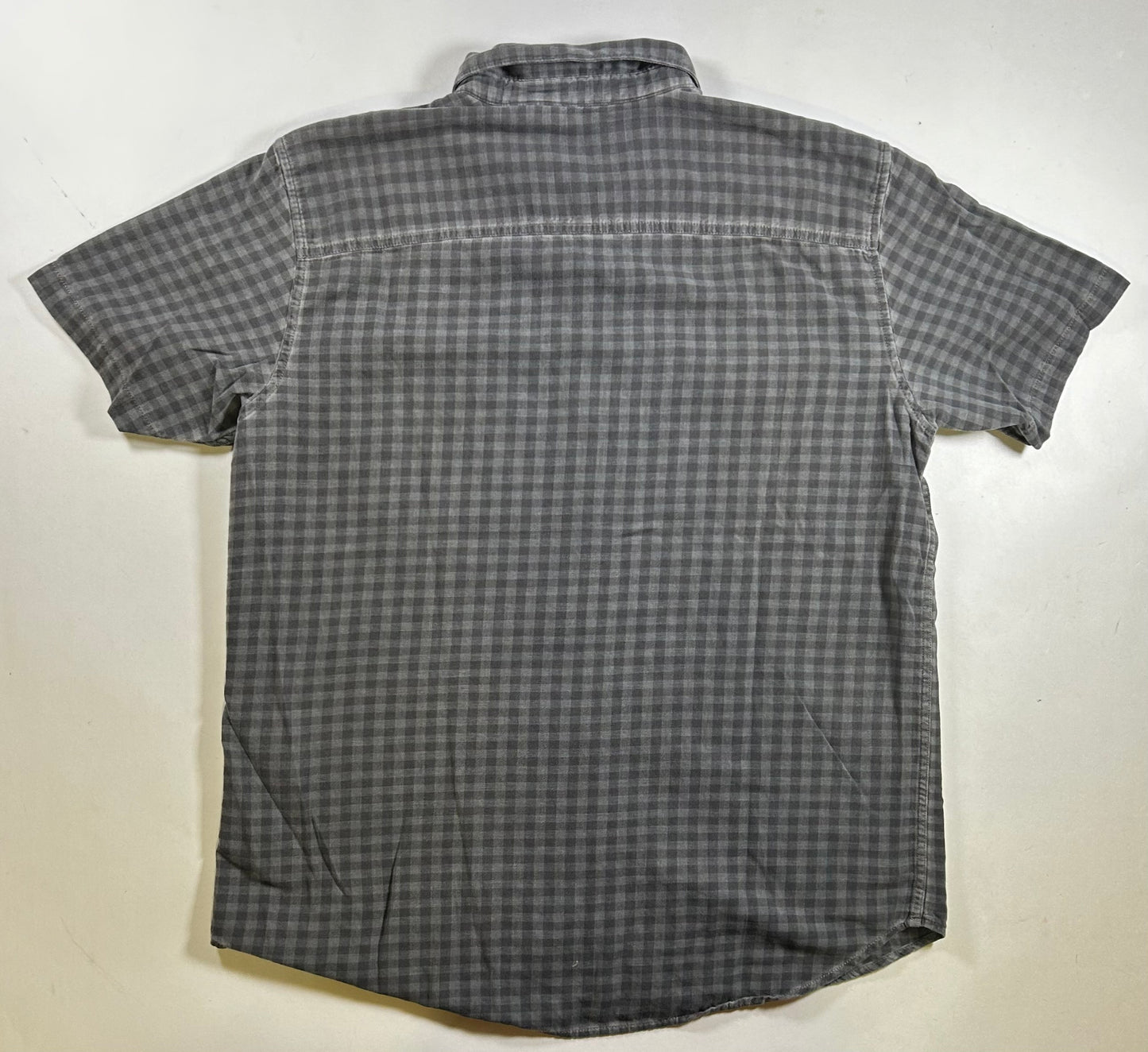 Harley-Davidson Motorcycles Mens Gray Plaid Button-Up Short Sleeve Shirt Size XL 24.5x32 Inches