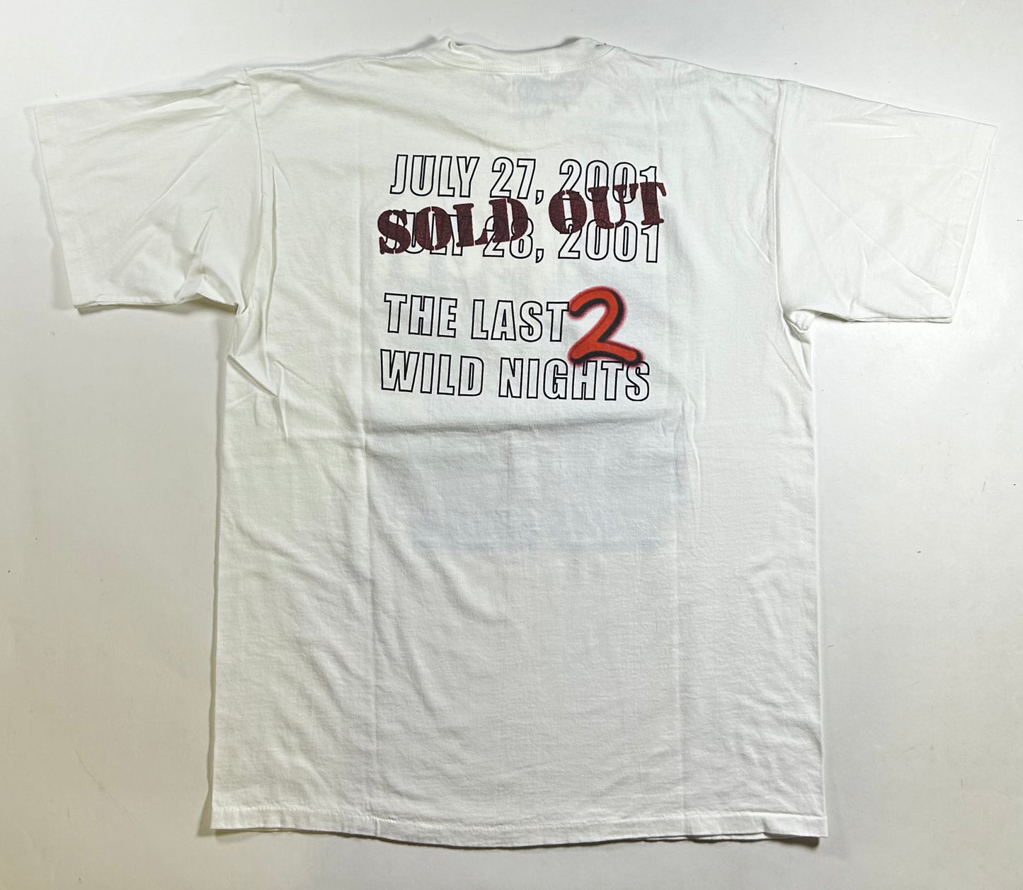 Vintage Jon Bon Jovi One Wild Night 2001 Giants Stadium Sold Out Tour Tee XL 23.5x31.5 Inches