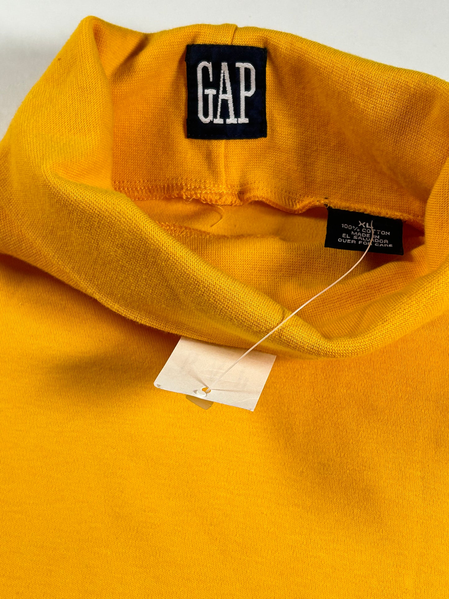 Vintage GAP Turtleneck Long Sleeve Shirt Golden Yellow Men’s XL Brand New 23.75x29.25 Inches