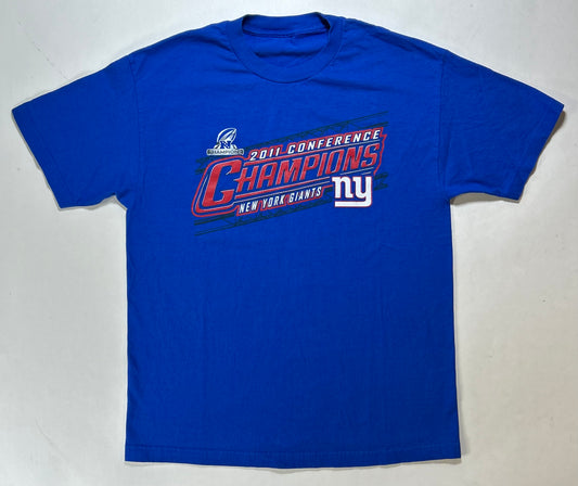 New York Giants NFL 2011 Conference Champions Tee Large 21.25x29.75 Inches Blue