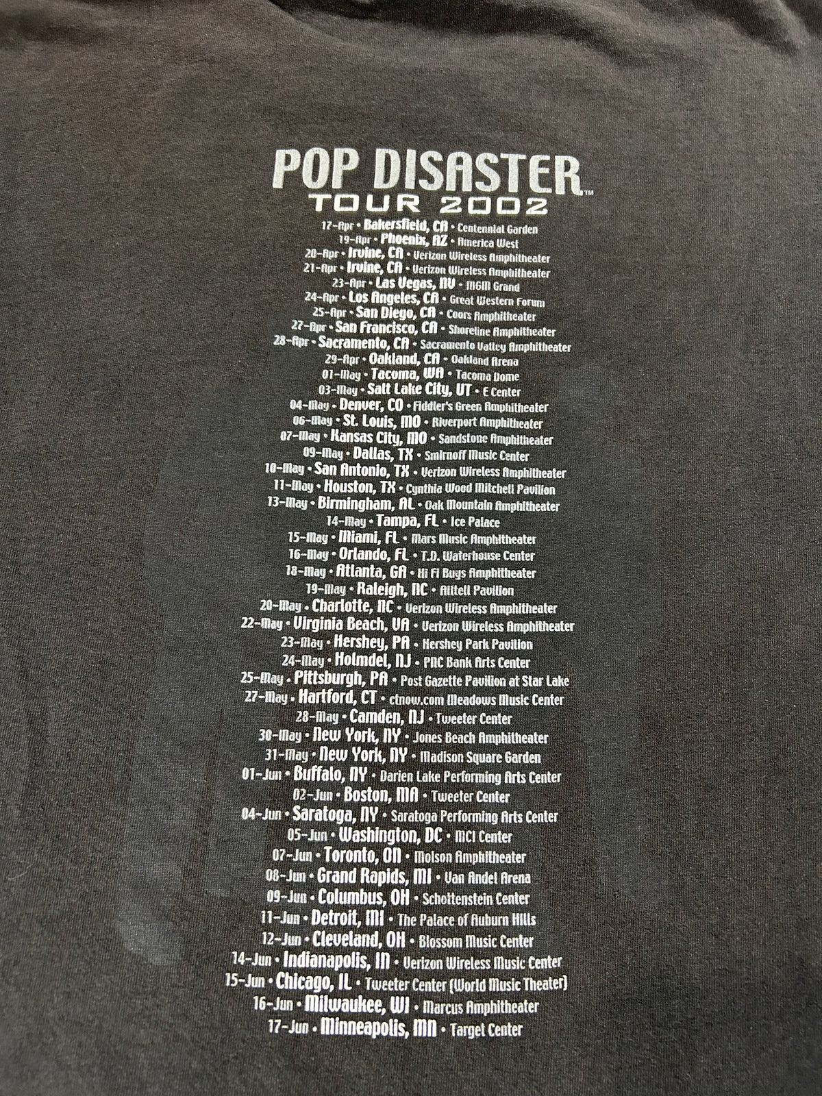 Vintage 2002 Green Day Pop Disaster Tour Band Punk Music Tee Large 21.75x27.75 Inches Faded As Is