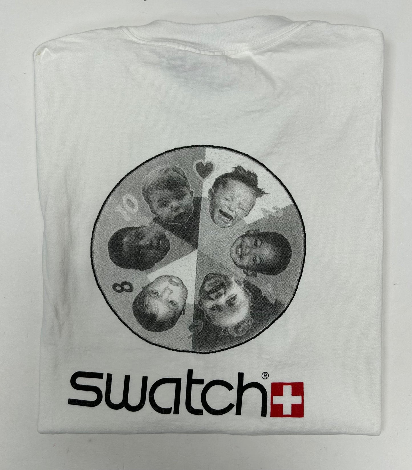 Vintage Swatch Watch Baby Graphic Laughing Crying Shirt 90s Rare Promo XL USA