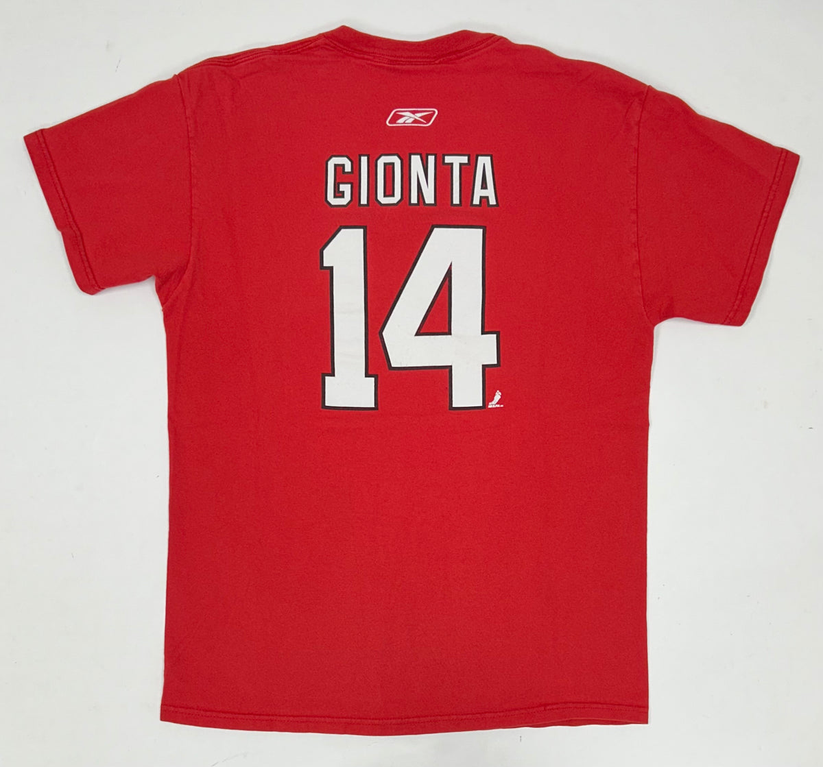Vintage 2000s Reebok New Jersey Devils Brian Gionta #14 NHL Player Tee Small/Medium Fit 19.25x27 Inches As Is
