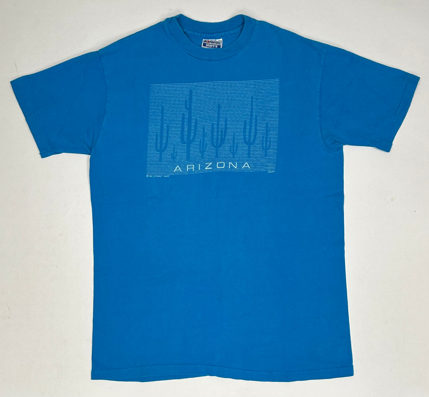 Vintage 80s Arizona Cactus Desert Graphic Tee Fits Medium 20.5x29 Inches