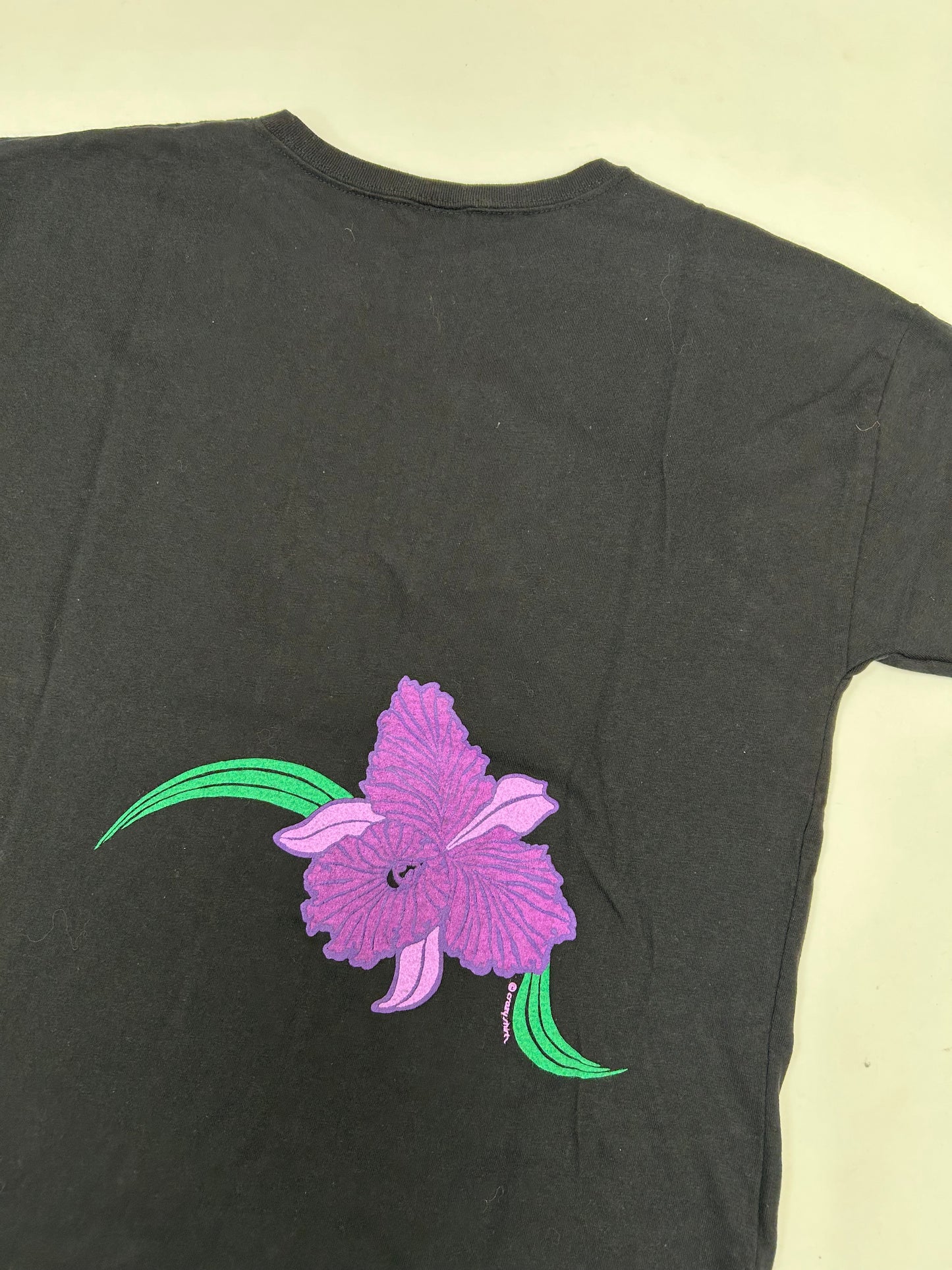 Vintage Crazy Shirts Hawaii T-Shirt Floral Iris Single Stitch Women’s Small 19.25x23.5 Inches USA