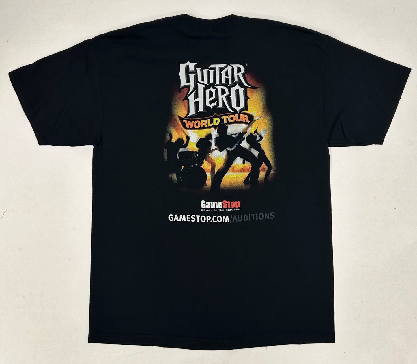 Vintage GameStop Guitar Hero World Tour Tee Large 21.25x29 Inches