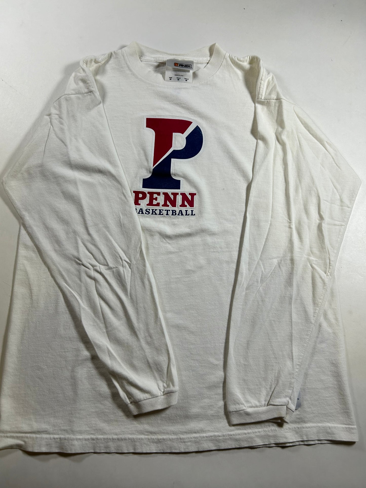 Vintage Penn Basketball College AND1 Team Long Sleeve Shirt M/L 21.5x27.5 Inches