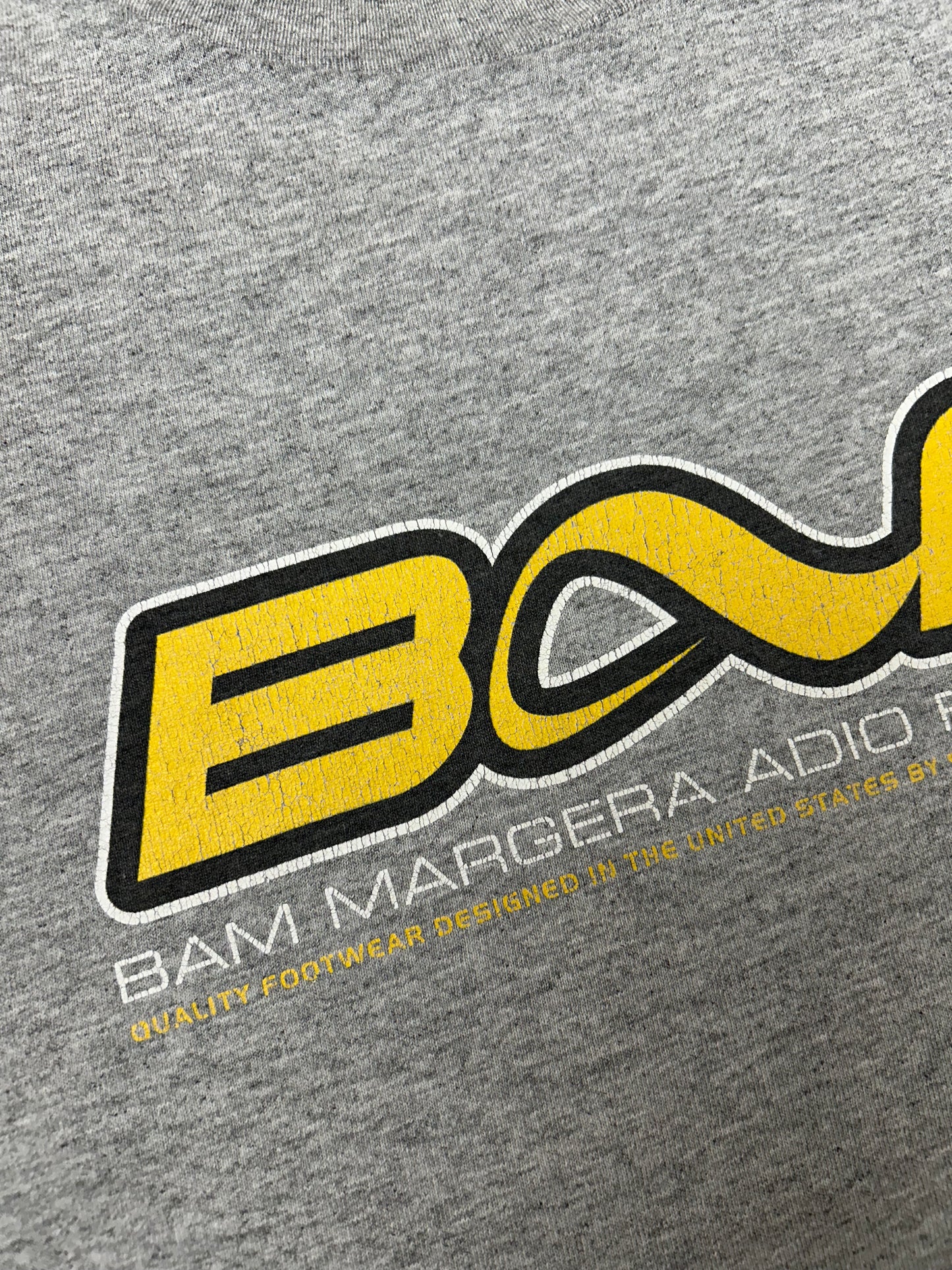 Vintage Adio Footwear BAM Margera Skate Tee XL 23.75x29 Inches Worn In As Is Has Flaws