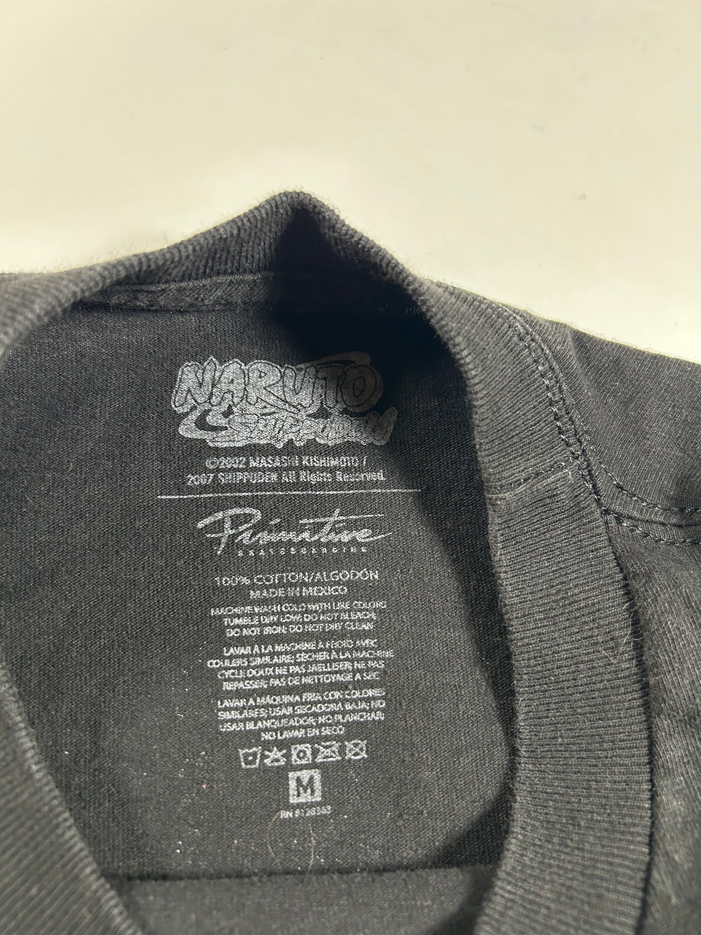 Primitive Naruto Itachi Long Sleeve Shirt Size Medium 19.5x27.5 Inches Black Skateboard Anime