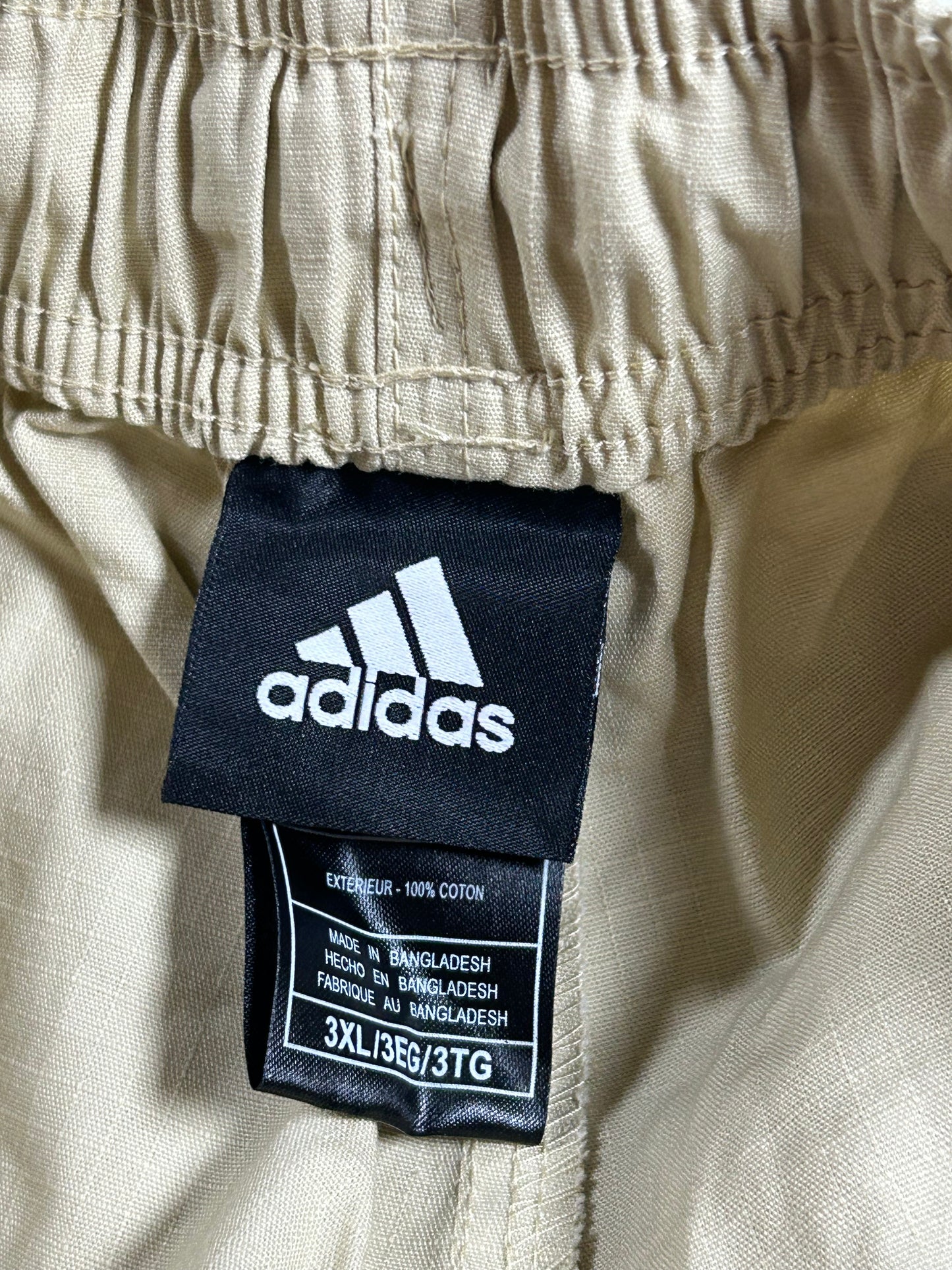 Adidas New York Knicks Shorts Cargo NBA Tan Has Sticker 3XL 21.5x24.5 Inches