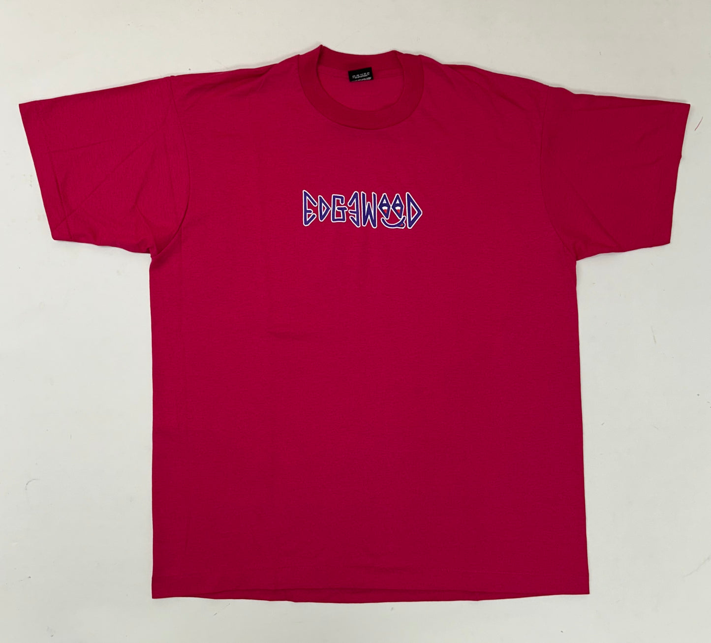 Edgewood NJ first edition “Deeper Than The Roots.” Tee XL 24x30.25 Inches Early 90s Screen Stars Best 50/50 Blend USA Made Raspberry