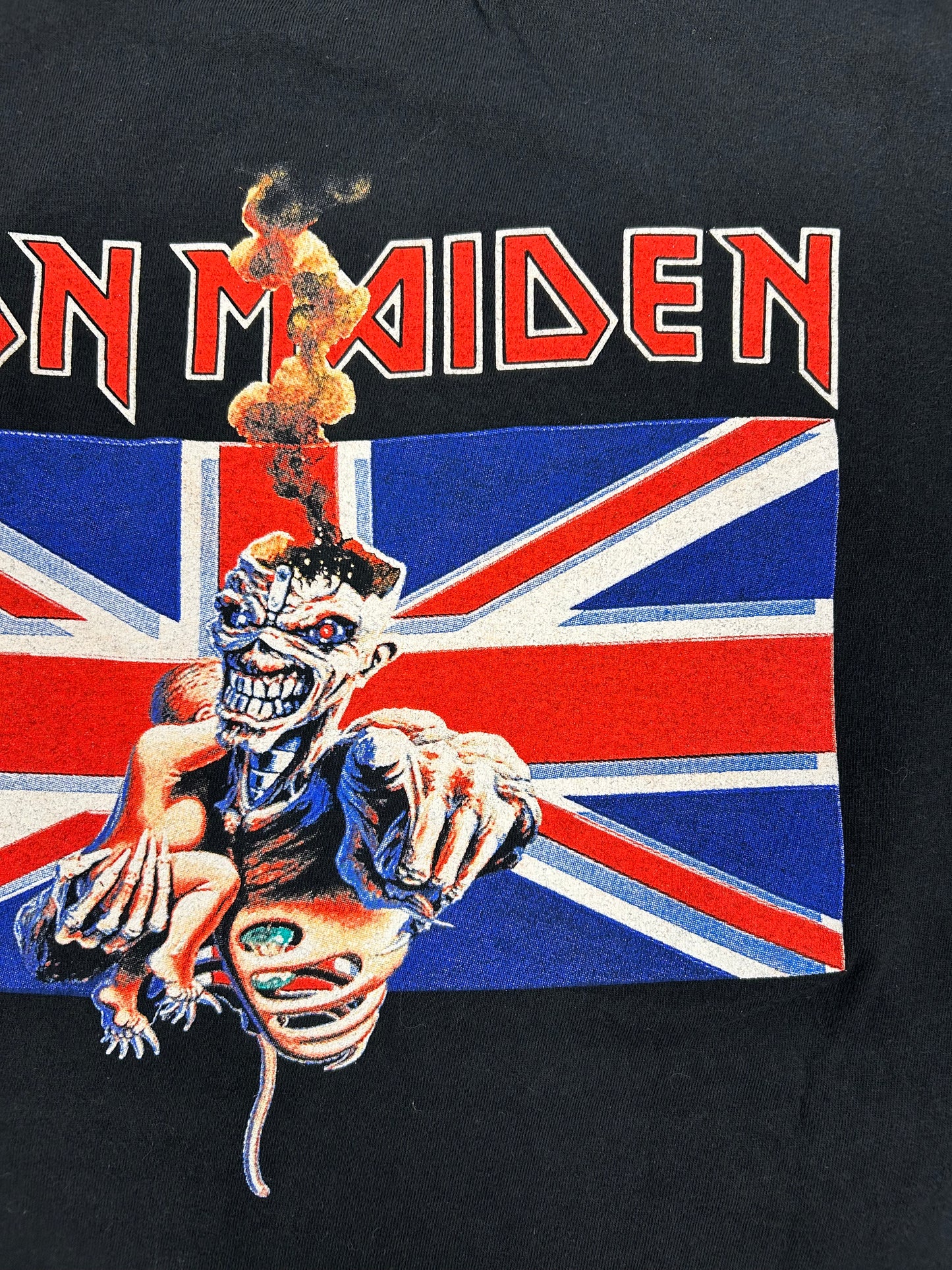 Vintage Iron Maiden Don’t Walk Eddie Motorcycle Graphic Music Band AOP Graphic Tee XL 24.5x28.5 Inches Tultex Tag
