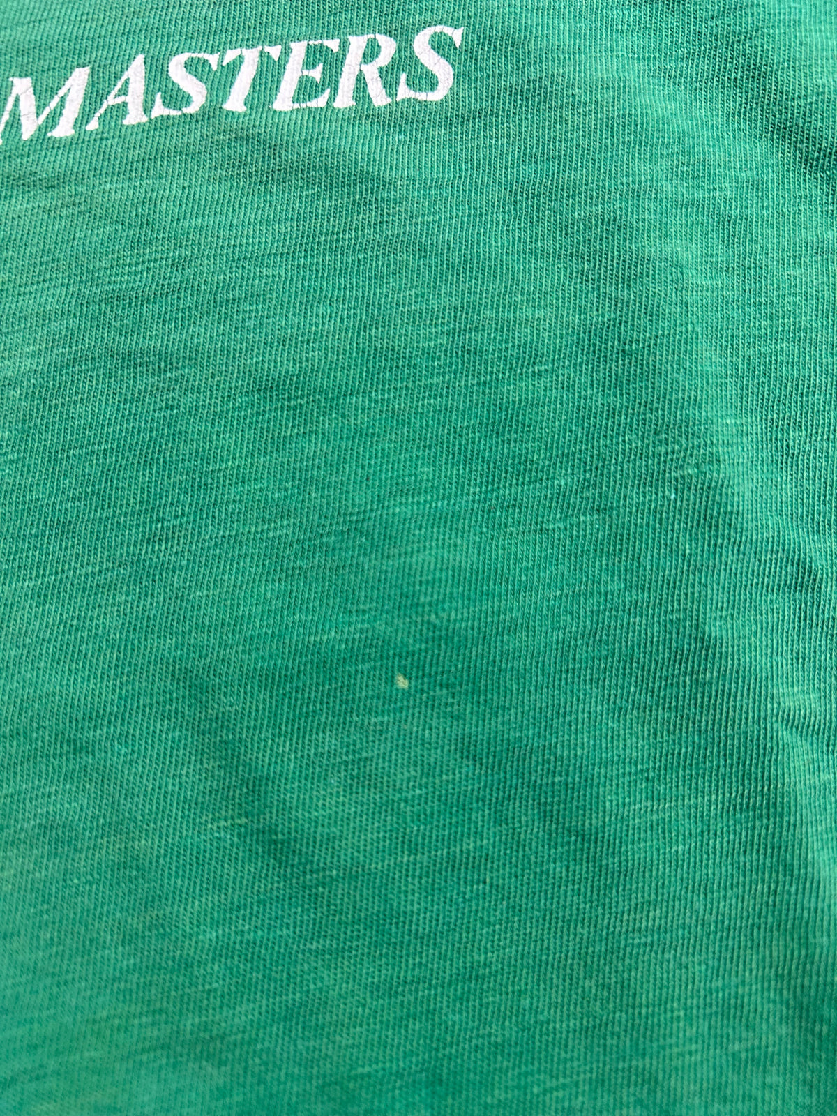 Vintage Masters Golf Champion Blue Bar Tee Distressed USA Single Stitch 16.5x22 Inches