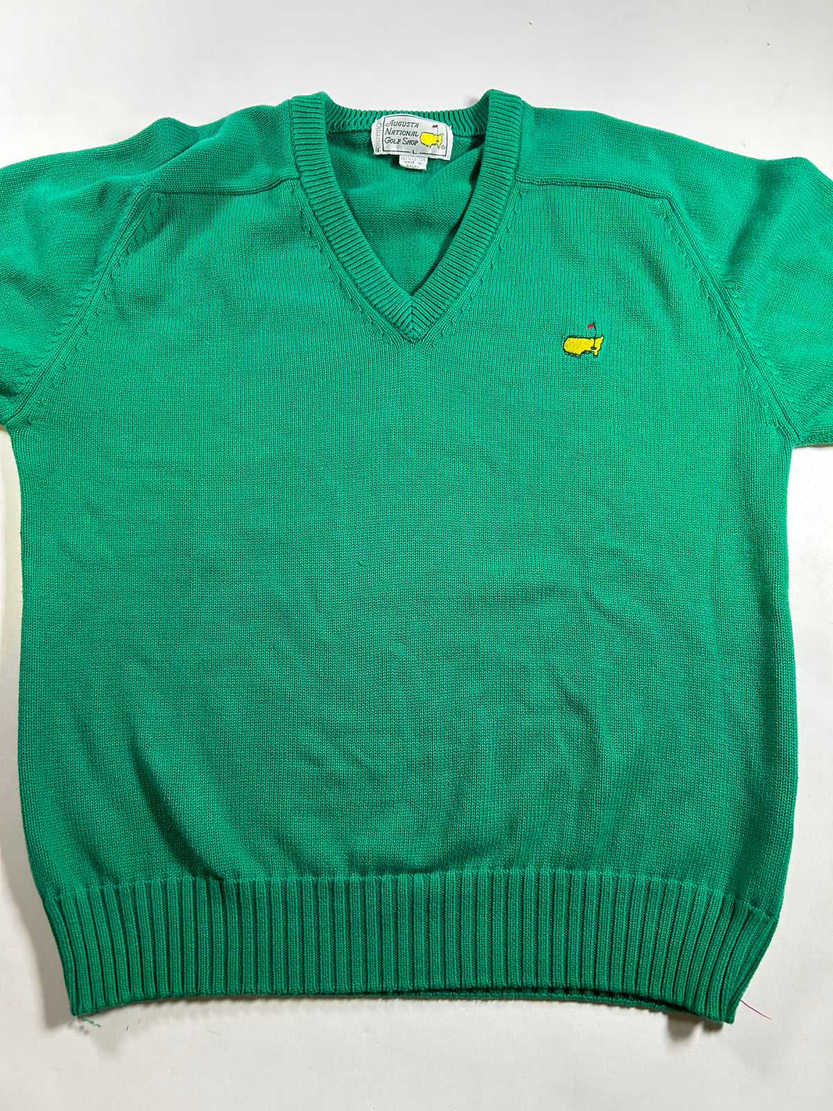 Vintage Masters Augusta National Golf Shop Sweater Slazenger Green 22.75x26.25 Inches
