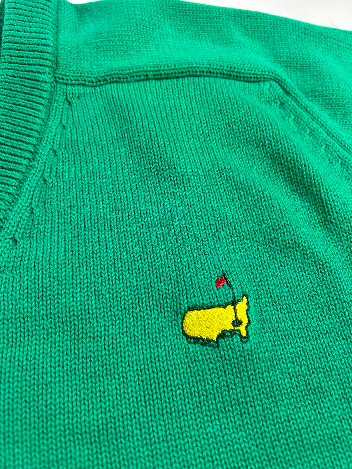 Vintage Masters Augusta National Golf Shop Sweater Slazenger Green 22.75x26.25 Inches