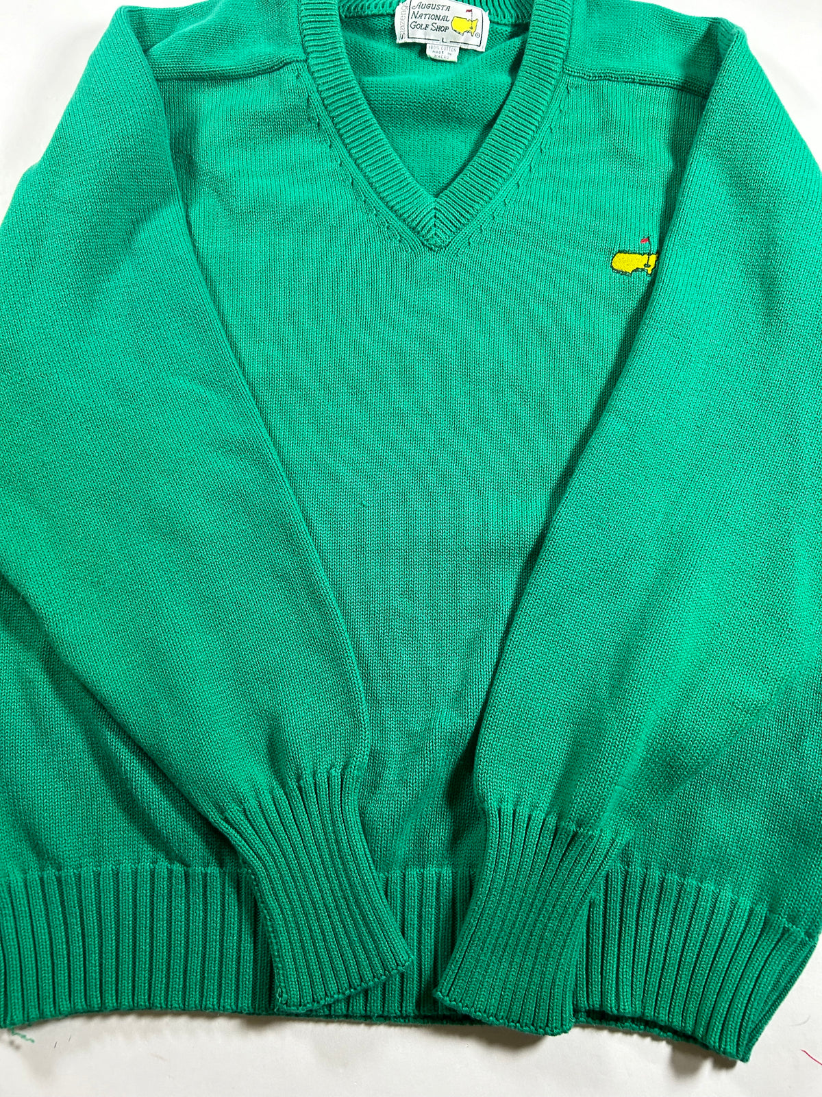 Vintage Masters Augusta National Golf Shop Sweater Slazenger Green 22.75x26.25 Inches