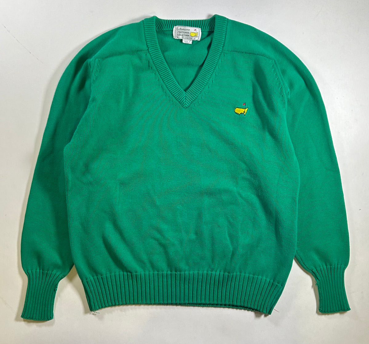 Vintage Masters Augusta National Golf Shop Sweater Slazenger Green 22.75x26.25 Inches