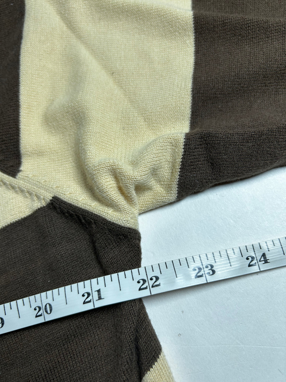 Vintage Paul Frank Striped Sweater 2005 Men’s Department Brown/Tan Large 22x28.5 Inches