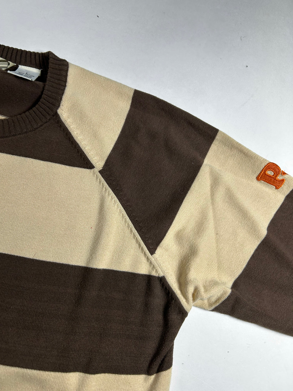 Vintage Paul Frank Striped Sweater 2005 Men’s Department Brown/Tan Large 22x28.5 Inches