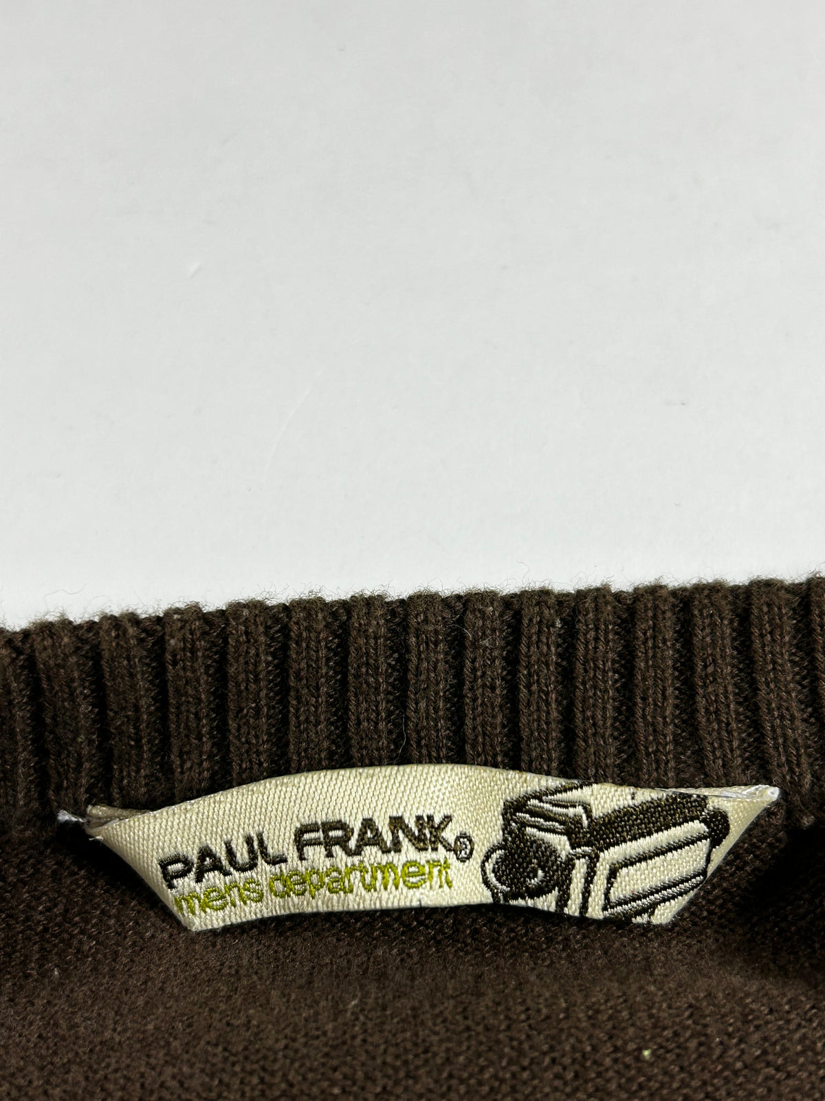 Vintage Paul Frank Striped Sweater 2005 Men’s Department Brown/Tan Large 22x28.5 Inches