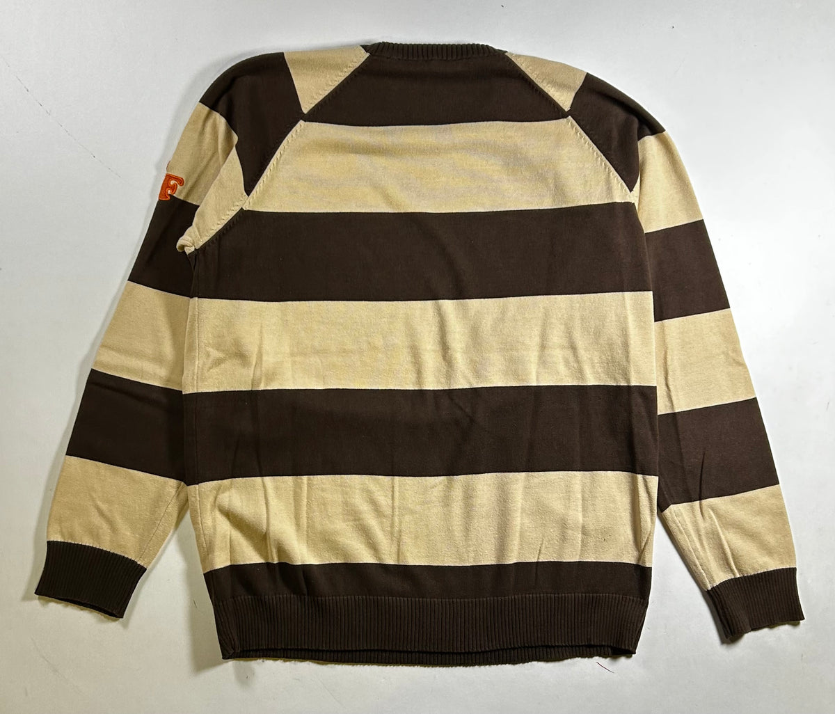 Vintage Paul Frank Striped Sweater 2005 Men’s Department Brown/Tan Large 22x28.5 Inches