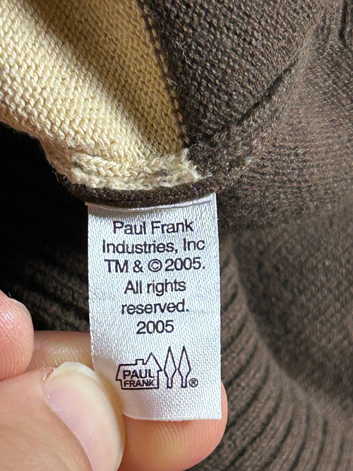 Vintage Paul Frank Striped Sweater 2005 Men’s Department Brown/Tan Large 22x28.5 Inches
