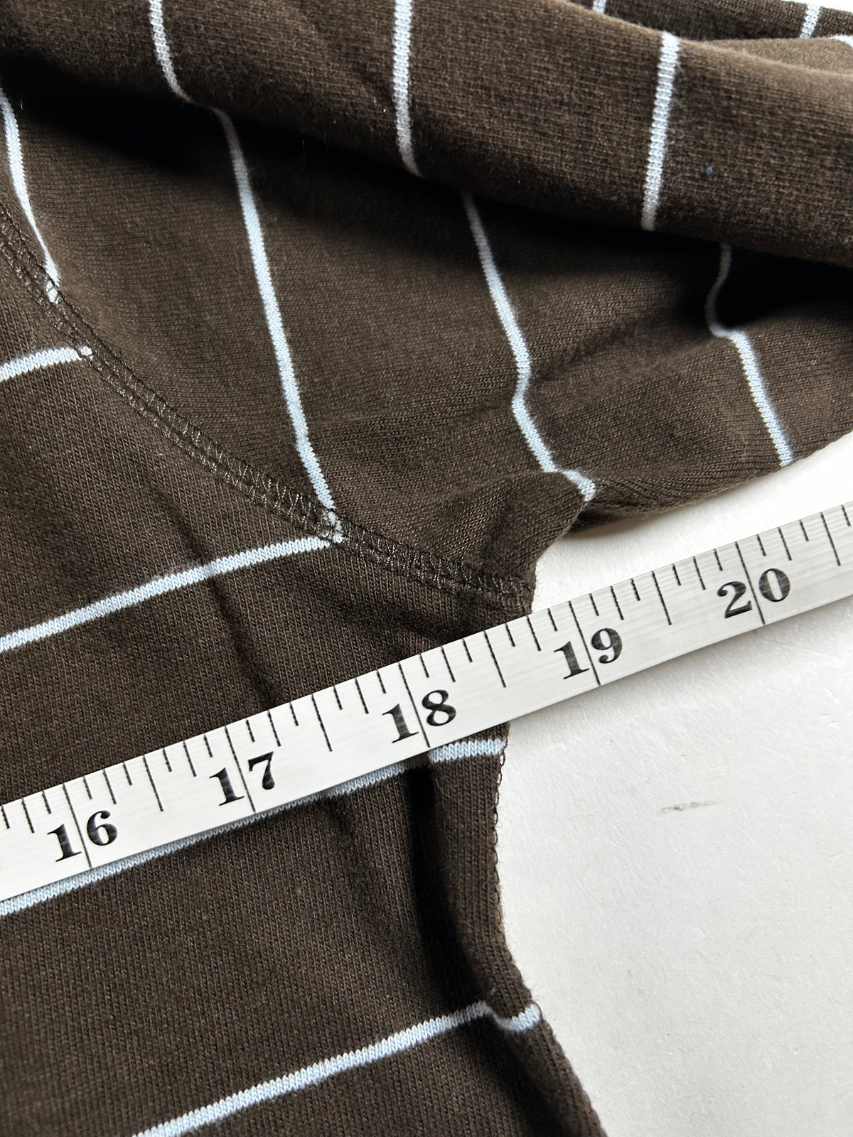 Vintage Urban Pipeline UP Long Sleeve Striped Shirt Youth Large/Adult Small/XS Fit 18.75x25.75 Inches Brown/Blue