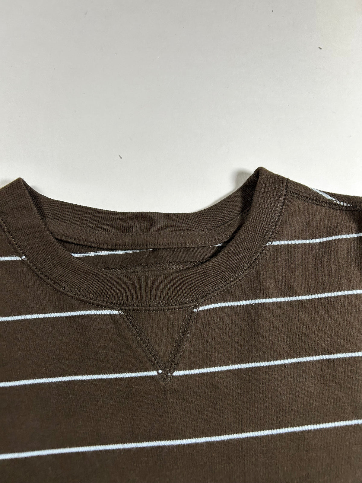Vintage Urban Pipeline UP Long Sleeve Striped Shirt Youth Large/Adult Small/XS Fit 18.75x25.75 Inches Brown/Blue