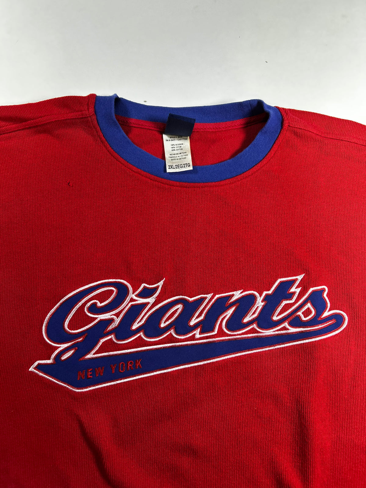 Vintage 2000s New York Giants NFL Gridiron Classic Reebok Thermal Long Sleeve Shirt 2XL 29.25x31 Inches As Is