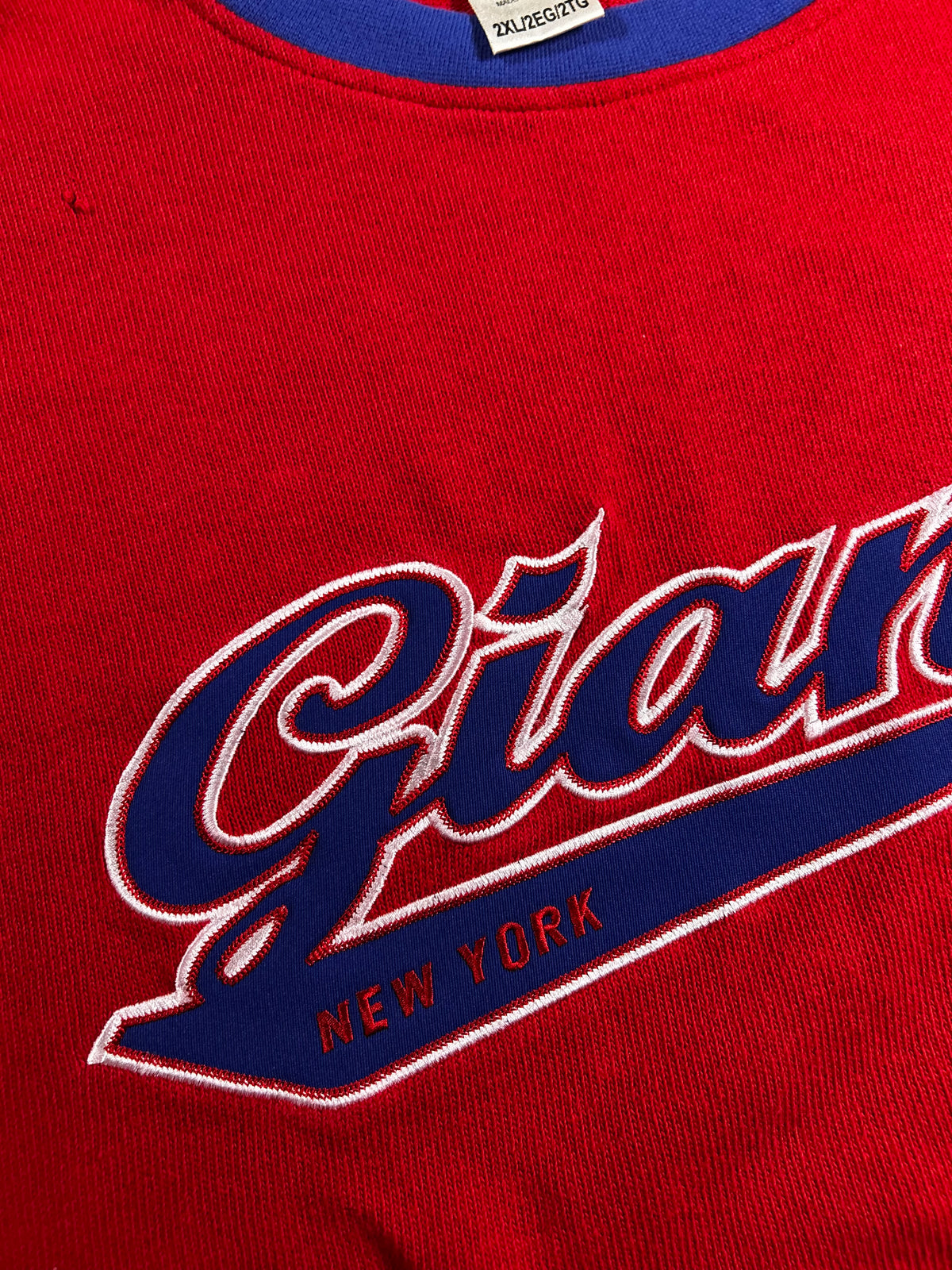 Vintage 2000s New York Giants NFL Gridiron Classic Reebok Thermal Long Sleeve Shirt 2XL 29.25x31 Inches As Is