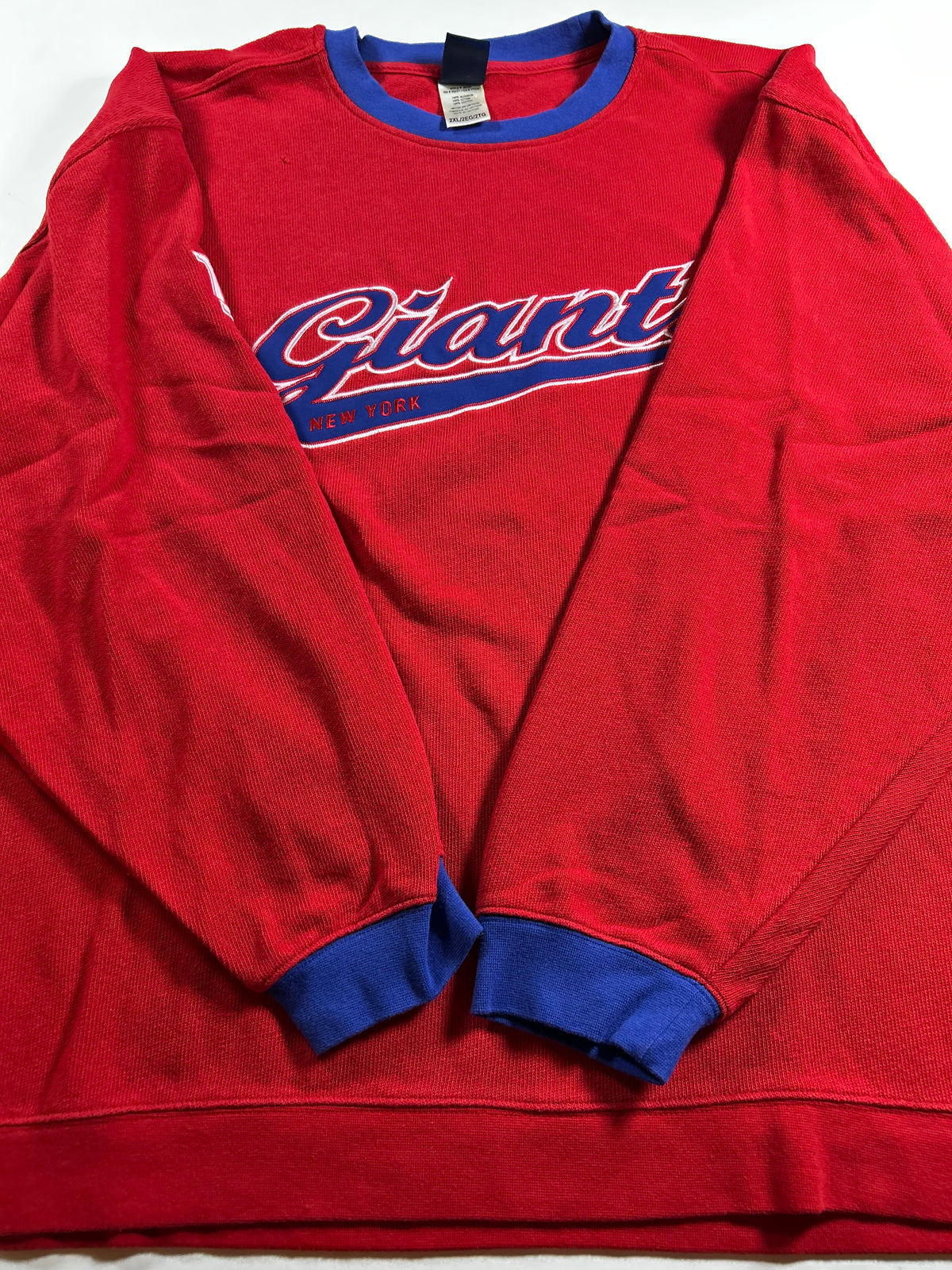 Vintage 2000s New York Giants NFL Gridiron Classic Reebok Thermal Long Sleeve Shirt 2XL 29.25x31 Inches As Is